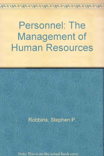 personnel the management of human resources  robbins, stephen p 0136578330, 9780136578338