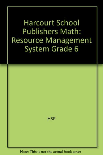 hsp math resource management system grade 6 1st edition harcourt school publishers 0153680423, 9780153680427