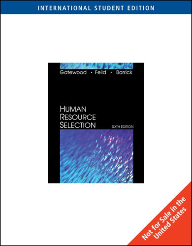 human resource selection international edition hubert s. feild 0324323344, 9780324323344