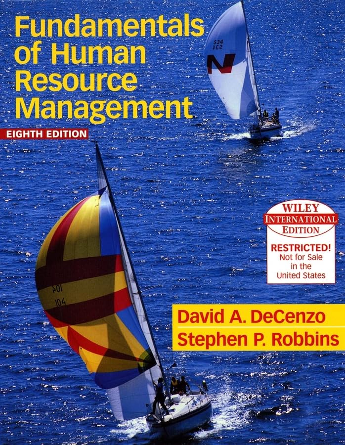 human resource management 8th international edition david a. decenzo, stephen p. robbins 0471660795,