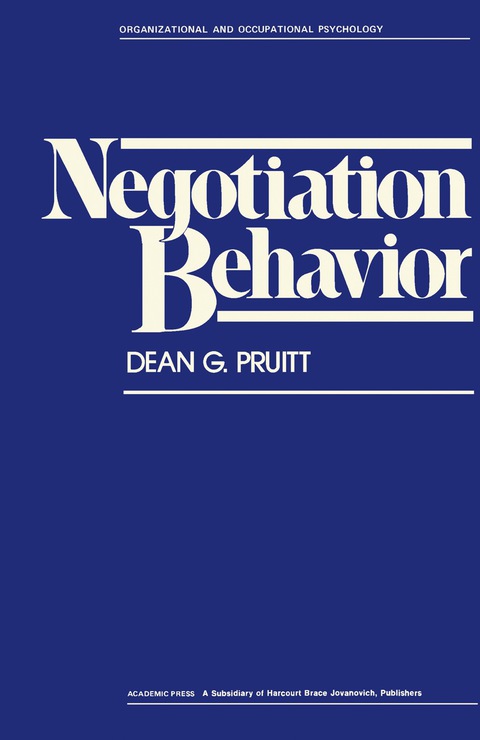 negotiation behavior 2nd edition pruitt, dean g. 1483266206, 9781483266206