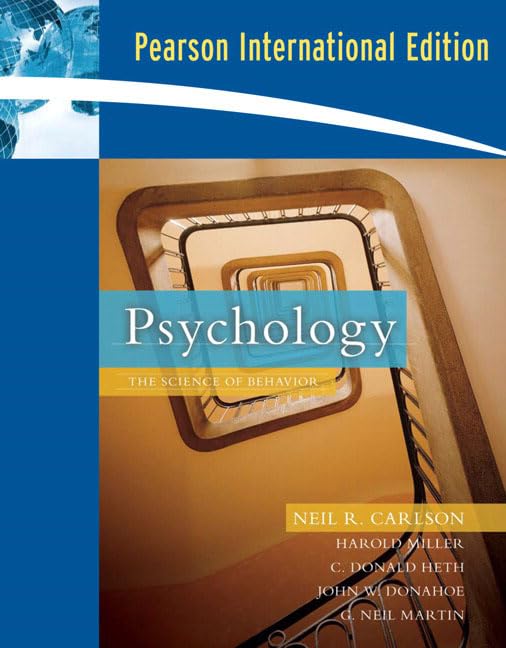 psychology the science of behavior 7international edition carlson, neil r. 0205685579, 9780205685578