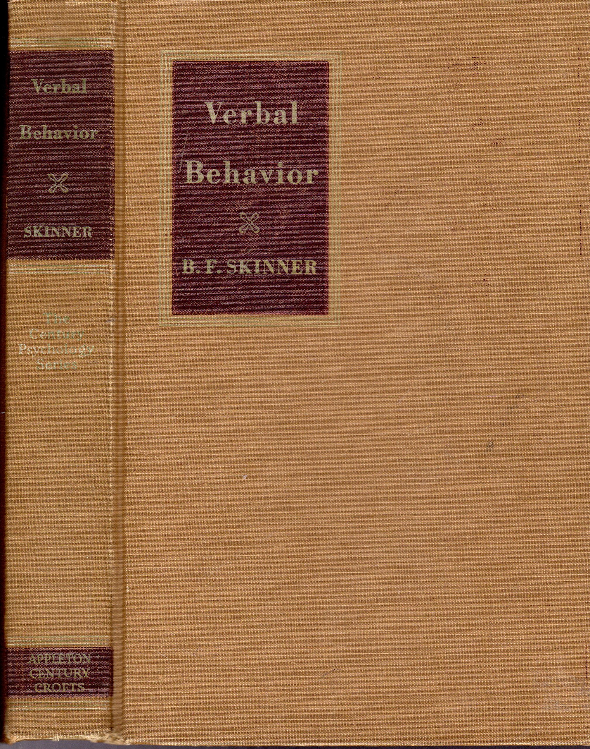 verbal behavior later printing edition skinner, b.f.(burrhus frederic) 0390812951, 9780390812957