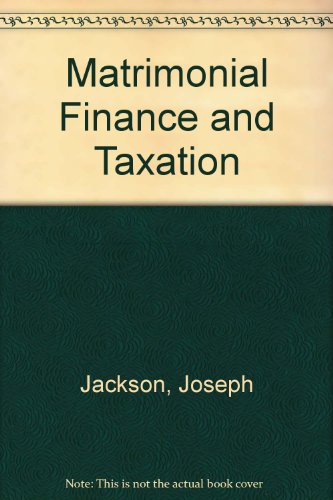 matrimonial finance and taxation  joseph jackson 0406254478, 9780406254474