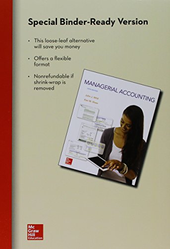 loose leaf for managerial accounting 5th edition wild, john j 1259605167, 9781259605161