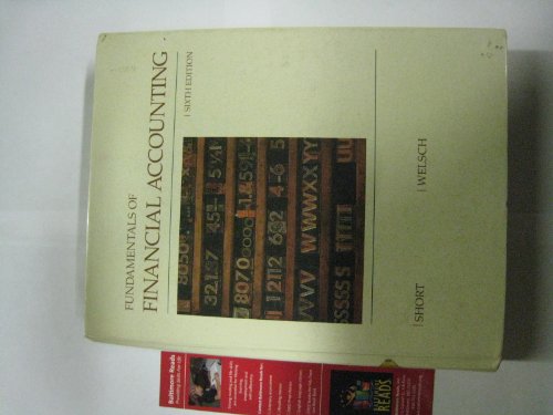 fundamentals of financial accounting 6th edition short, daniel g., welsch, glenn a. 0256071543, 9780256071542