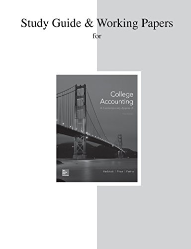 study guide and working papers for college accounting 3rd edition haddock, m. david 0077639782, 9780077639785