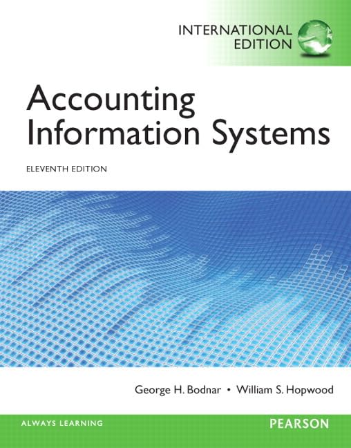 accounting information systems international edition george h. bodnar 0133099938, 9780133099935