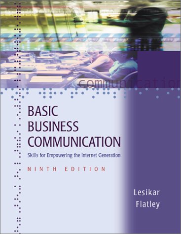 basic business communication 9th edition lesikar, raymond v., flatley, marie e. 0072397616, 9780072397611