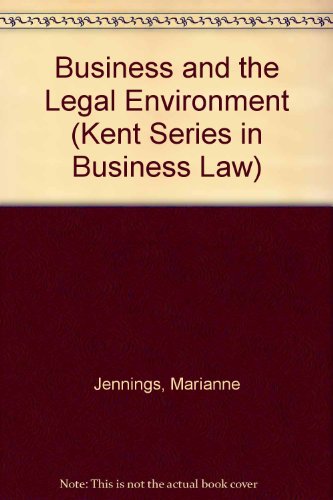 business and the legal environment subsequent edition jennings, marianne m. 0534924999, 9780534924997