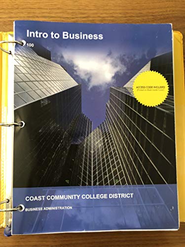 intro to business  coast community college district 130849081x, 9781308490816