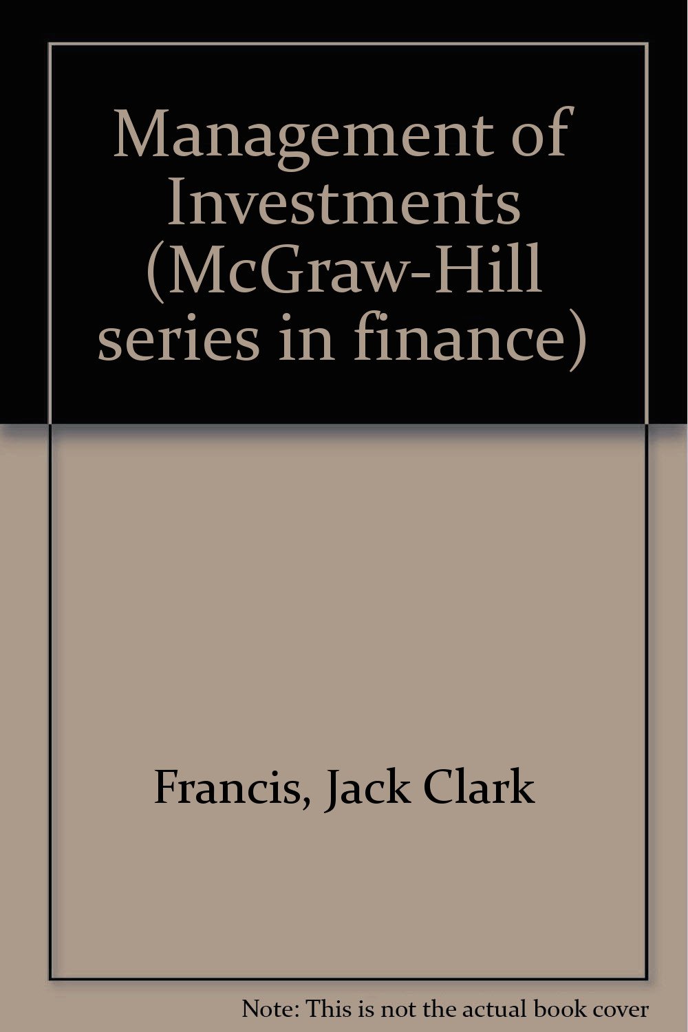 management of investments  francis, jack clark 0070218056, 9780070218055