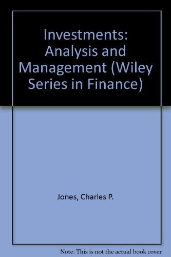 investments analysis and management 3rd edition jones, charles p. 0471528390, 9780471528395