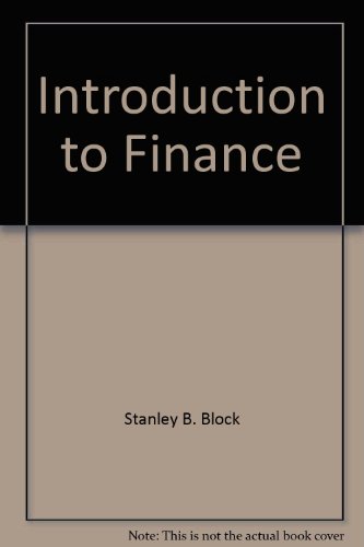 introduction to finance 3rd edition block, stanley b., hirt, geoffrey a. 089463058x, 9780894630583