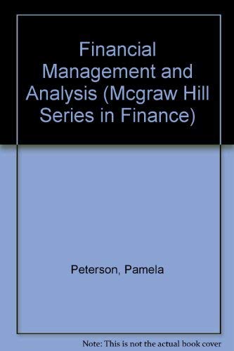 financial management and analysis  peterson, pamela p. 0070496676, 9780070496675