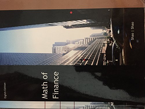 math of finance 8th edition shao 1305759133, 9781305759138