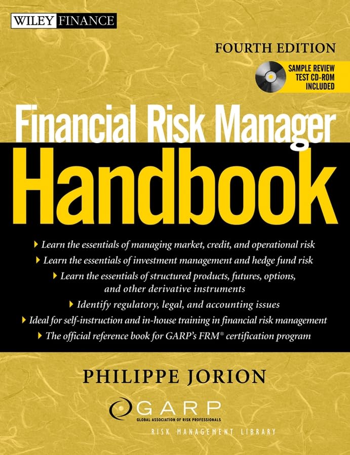 financial risk manager handbook 4th edition jorion, philippe, garp (global association of risk professionals)