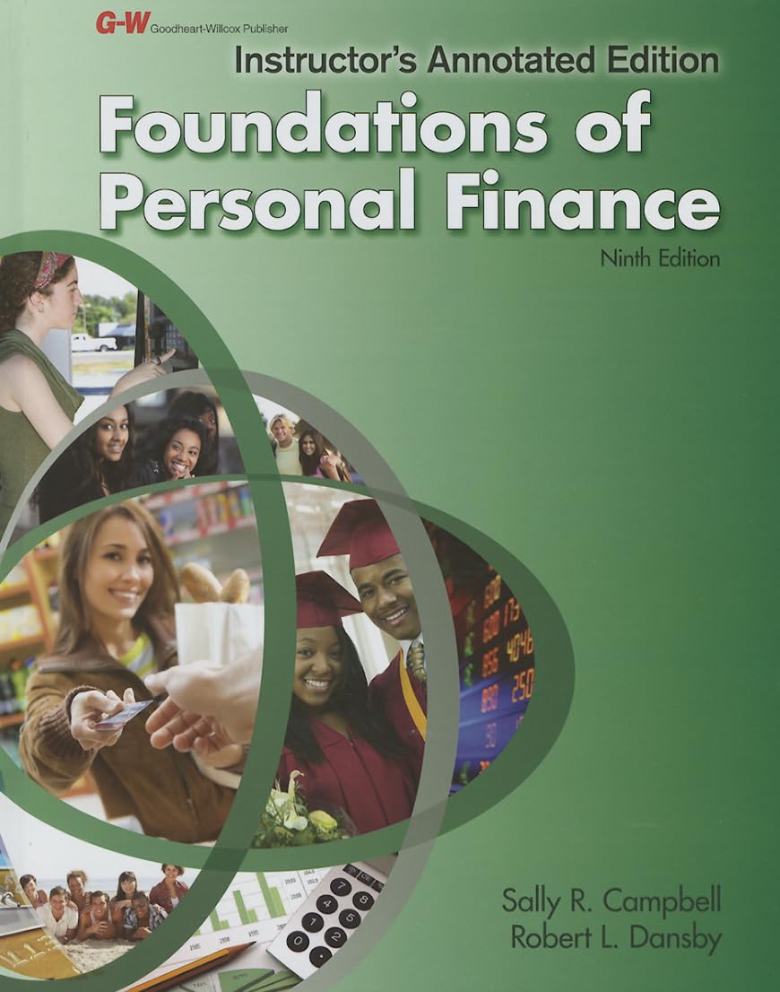 foundations of personal finance 1st edition campbell, sally r, dansby, robert l 1619603616, 9781619603615