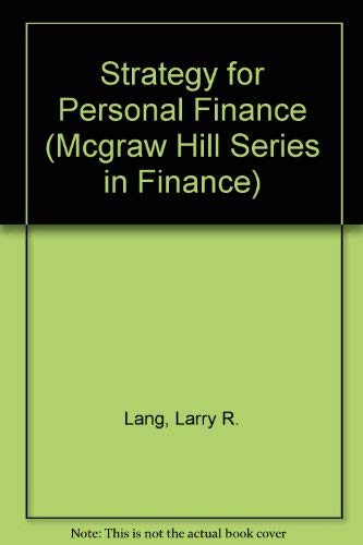 strategy for personal finance subsequent edition lang, larry r. 0070364001, 9780070364004