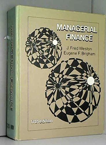 managerial finance 5th edition weston, j. fred 003089526x, 9780030895265