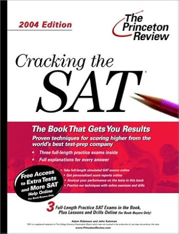 cracking the sat 2004 edition 1st edition adam robinson ,john katzman 0375763317, 978-0375763311