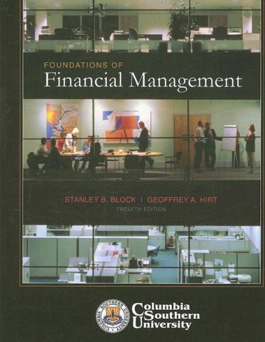 foundations of financial management 0012- edition stanley b. block 0077262050, 9780077262051