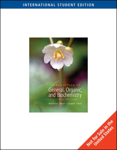 introduction to general organic and biochemistry international edition bettelheim, frederick a. 0495118664,