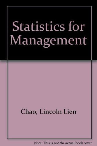 statistics for management  chao, lincoln l. 081850367x, 9780818503672