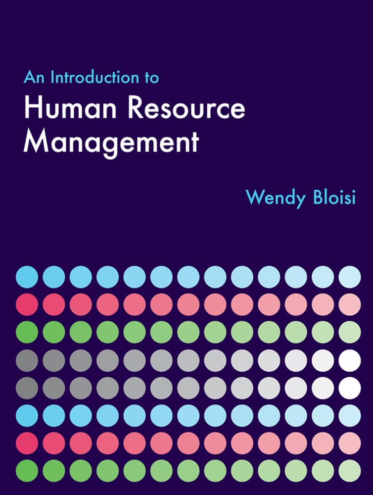 an introduction to human resource management uk edition bloisi ms, wendy 0077109686, 9780077109684