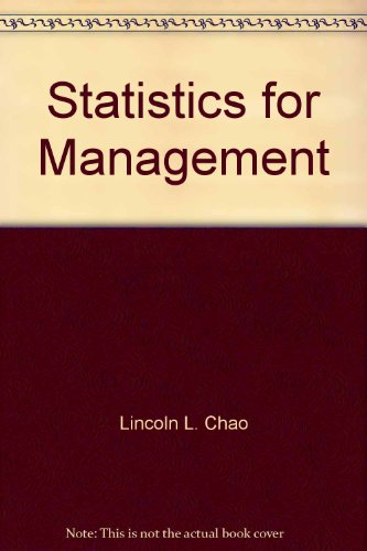 statistics for management  lincoln l. chao 0894260391, 9780894260391