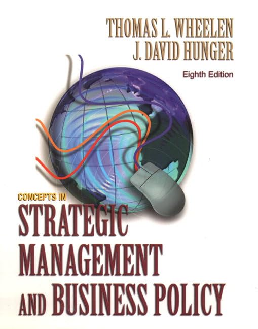 concepts of strategic management 8th edition wheelen, thomas l., hunger, j. david 0130651311, 9780130651310