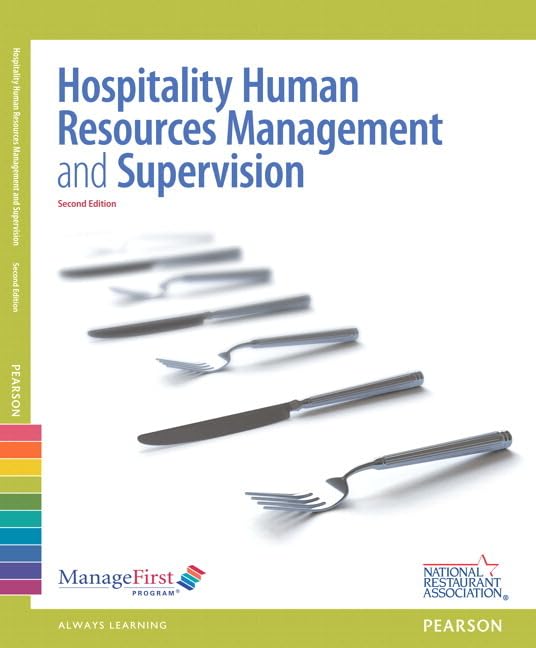 managefirst hospitality human resources management and supervision 2nd edition national restaurant