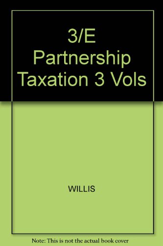 partnership taxation 3rd edition arthur b. willis 0070706239, 9780070706231