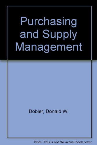 purchasing and supply management 6th edition dobler, donald w., burt, david n. 0071141383, 9780071141383