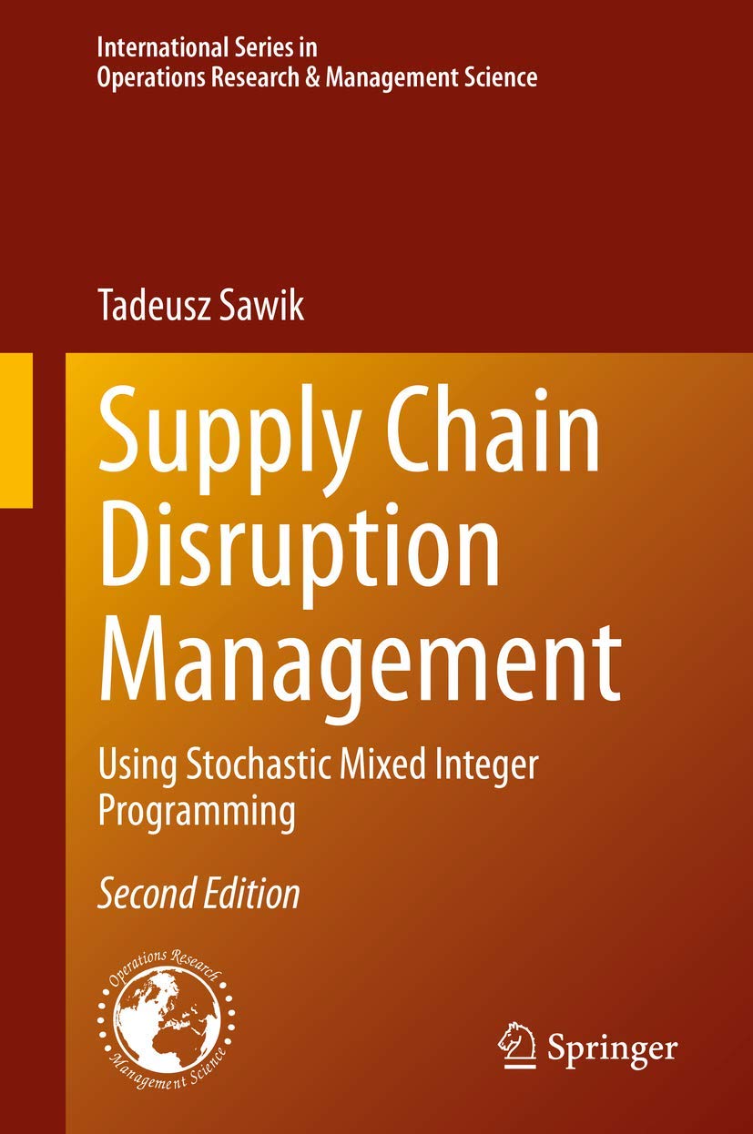 supply chain disruption management 2nd edition sawik 3030448134, 9783030448134