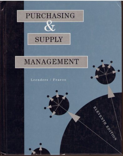 purchasing and supply management 11th edition leenders, michiel r. 0256141444, 9780256141443