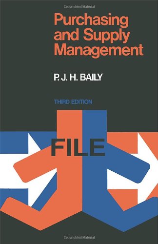 purchasing and supply management 3rd edition baily, peter j. h 0412115700, 9780412115707