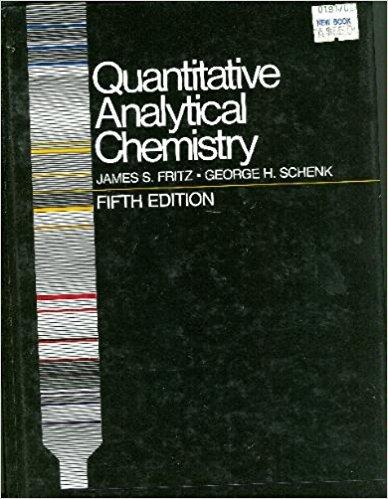 quantitative analytical chemistry subsequent edition fritz, james s. 0205104800, 9780205104802