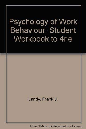 psychology of work behavior 4th edition landy, frank j., trumbo, don a. 0534110924, 9780534110925