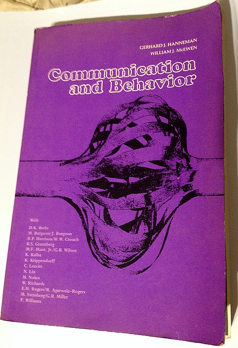 communication and behavior  hanneman, g.j., mcewen, william j. 0201027453, 9780201027457