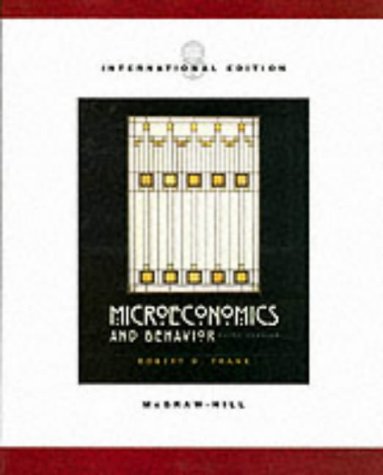 microeconomics and behavior 5i.s. edition frank, robert h. 0071194614, 9780071194617