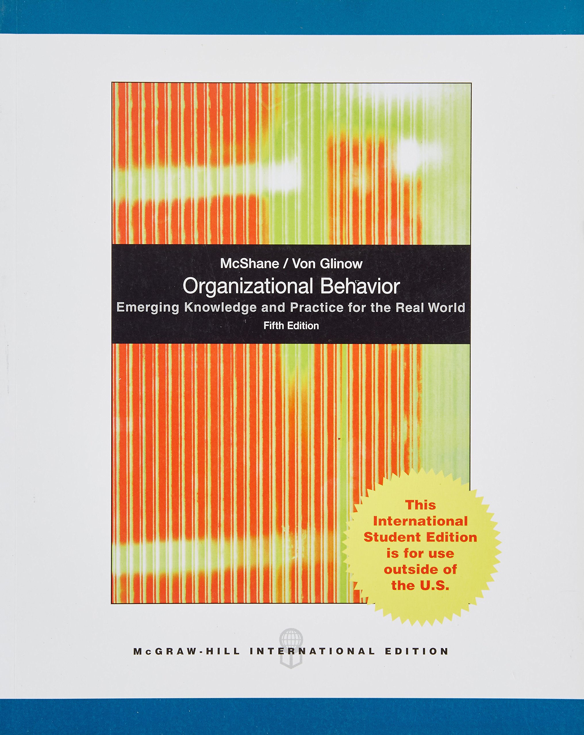 organizational behavior 5th edition mcshane & von glinow 0071078665, 9780071078665