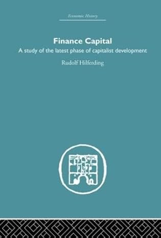 finance capital a study in the latest phase of capitalist development 1st edition rudolph hiferding