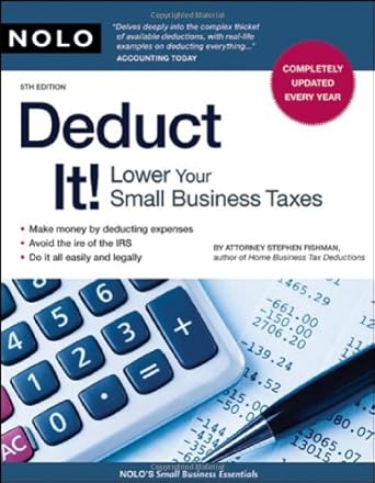 deduct it lower your small business taxes 5th edition stephen fishman j d 1413309046, 978-1413309041