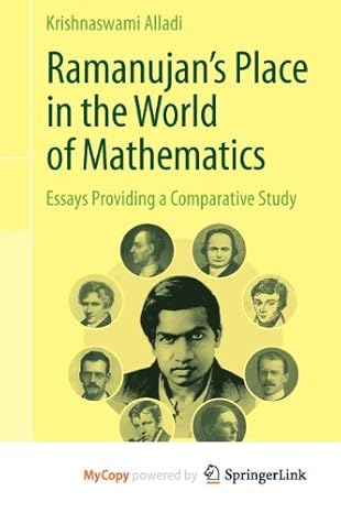 ramanujans place in the world of mathematics essays providing a comparative study 1st edition krishnaswami