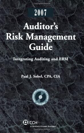 auditors risk management guide integrating auditing and erm 2007th edition paul j sobel 0808090895,