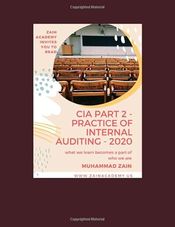 cia part 2 practice of internal auditing 2020 1st edition muhammad zain 1695281403, 978-1695281400