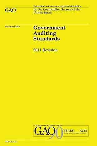 government auditing standards 2011 revision revised edition government accountability office ,u s government