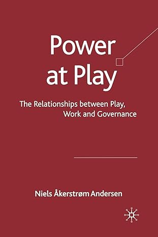 power at play the relationships between play work and governance 1st edition niels akerstrom andersen