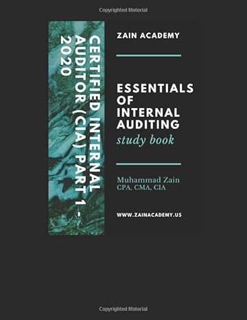 cia part 1 essentials of internal auditing 2020 1st edition muhammad zain 1692762249, 978-1692762247